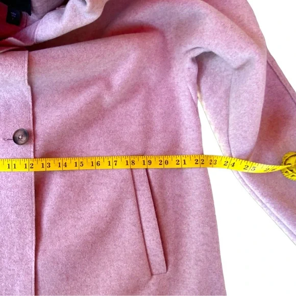 ⭐️HP⭐️ Bernardo Longline Coat Jacket Felt Button Front Blush Pink Large EUC - Picture 9 of 14
